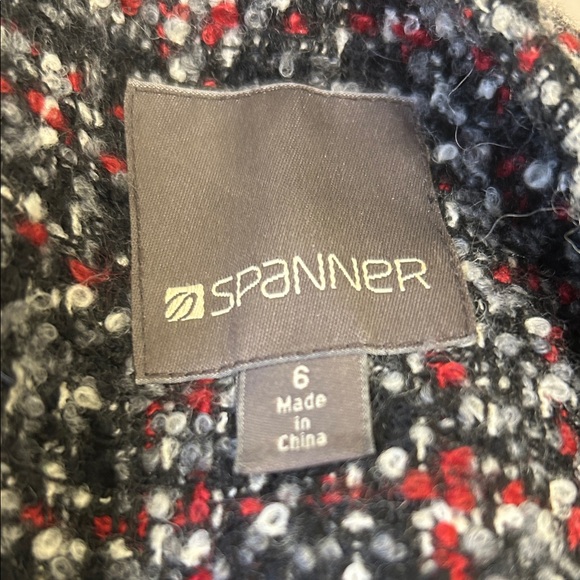 Spanner Long Line Tweed Hook Front Blazer Size 6 - Picture 5 of 6